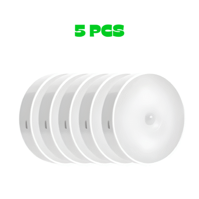 Smart Motion Sensor LED Night Light | USB Rechargeable, Energy-Saving, Auto On/Off, Adjustable Brightness - ৫ পিস